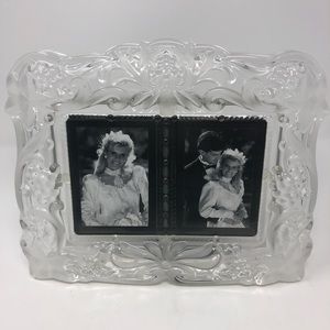New Crystal Wedding Frame 11 x 9” Holds 2 3 x 4” pictures